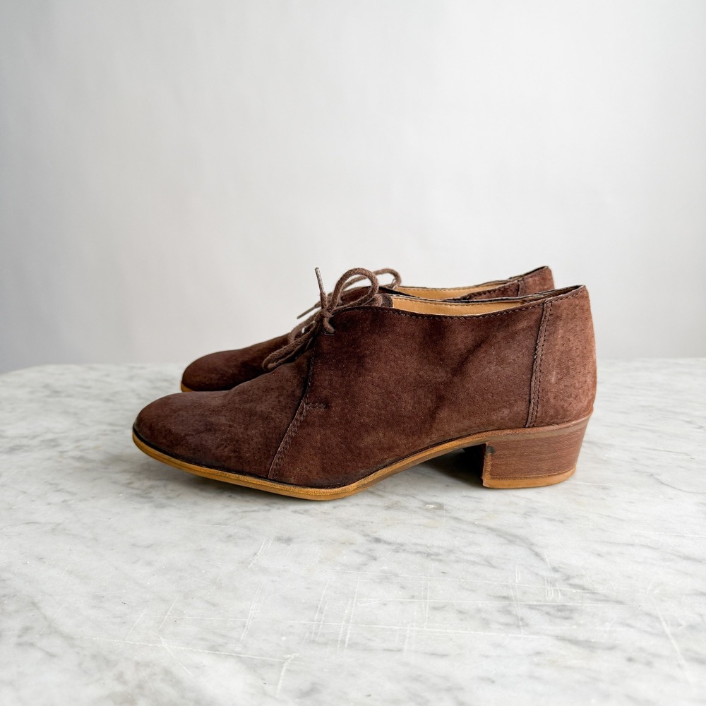 Beene Bag shoes 70s vtg brown suede lace up‎ oxfords size 7.5 - Picture 4 of 7